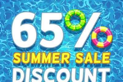 Summer sale and discount vector poster