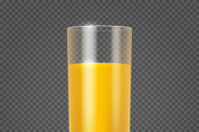 Orange juice in glass vector illustration