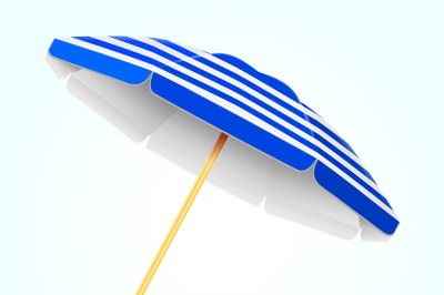 Summer beach umbrella, parasol. Sun protection vector concept