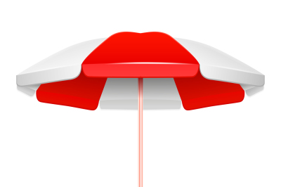 Red striped market outdoor umbrella vector illustration