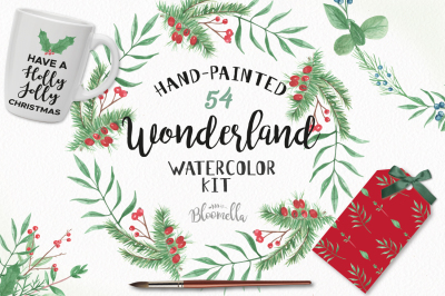 Wonderland Winter Package Festive Christmas Clipart Watercolor Se 