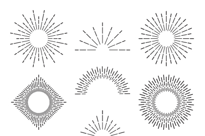 Retro sunburst rays. Radiant sunset or sunrise burst light lines. Abst