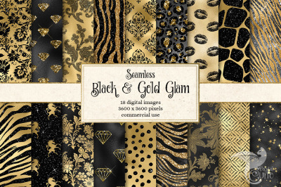 Black and Gold Glam Digital Paper