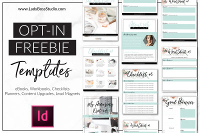 InDesign Opt-in Freebie Templates Turquoise