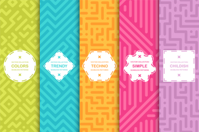 Bright seamless geometric patterns