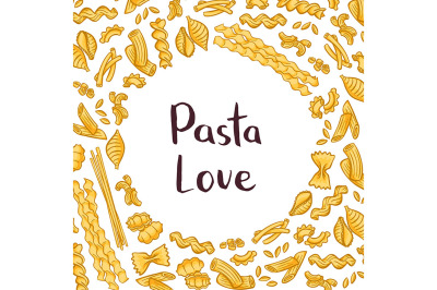 Vector pasta elements background illustration