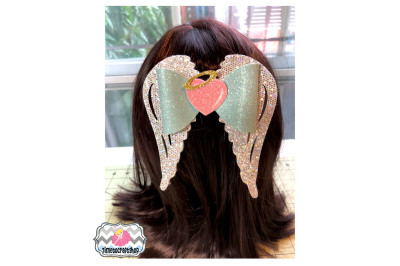 Angel Wing Heart Halo Hair bow Template Svg. Dxf. Pdf. Eps. Jpg. Png 