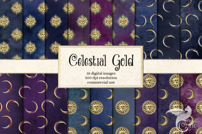 Celestial Gold Digital Paper