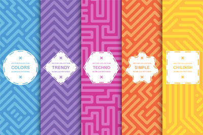 Striped seamless geometric patterns