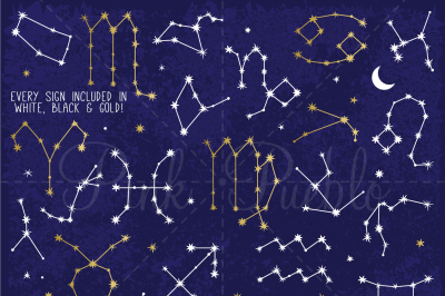 Zodiac Sign Constellation Clipart & Vectors