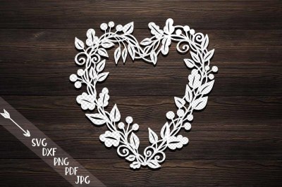 Harvest Thanksgiving Heart wreath Monogram paper machine cut svg pdf