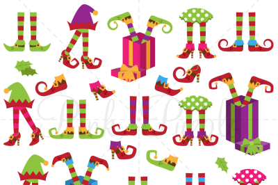 Christmas Elf Legs Clipart & Vectors