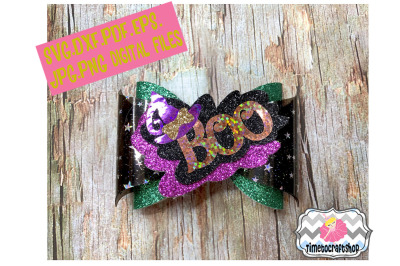 Halloween Boo Hair Bow Template. Svg. Dxf. Pdf. Eps. Jpg. Png 