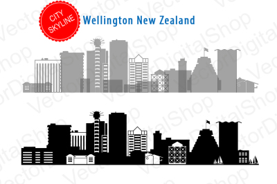 Wellington New Zealand Vector Skyline