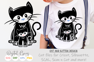 Cat and Kitten SVG / DXF / EPS / PNG files