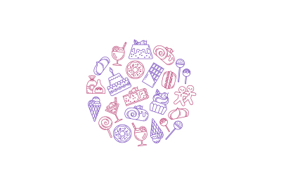 Vector sweets icons illustration