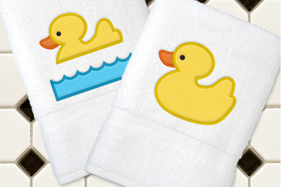 Rubber Duck Bath Set | Applique Embroidery