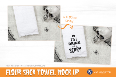 Halloween Mock up: Flour Sack Towel - *High resolution JPEG file