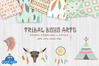 Tribal BOHO arts Graphics, Patterns, &amp; SVG Cutting Files