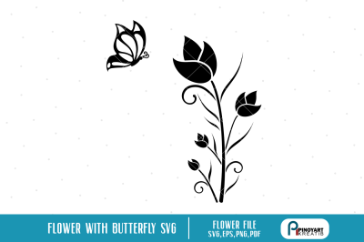 Flower svg, Butterfly svg, Flower svg File, Floral svg File