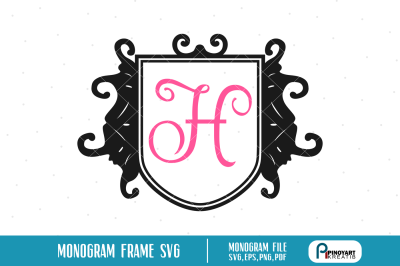 Monogram Frame svg, Monogram svg, Monogram Graphics, Monogram Clip Art