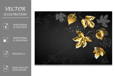 Background with Gold Leaves