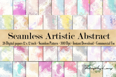 26 Seamless Artistic Colorful Abstract Digital Papers