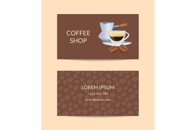 Vector coffee shop or company business card template