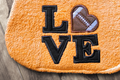 Love Football | Applique Embroidery