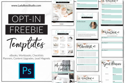 Photoshop Opt-in Freebie Templates Turquoise