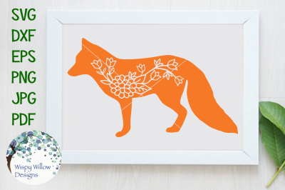 Floral Fox SVG