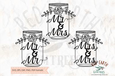 Mr and mrs, mr and mr, mrs and mrs decal SVG,PNG,EPS,DXF, PDF formats