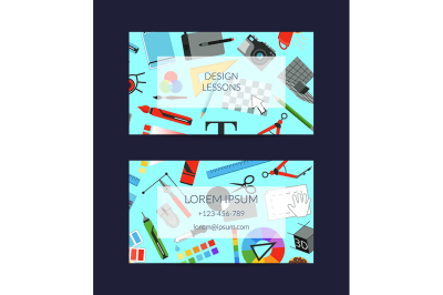 Vector digital art design studio business card template with