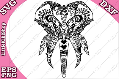 Zentangle Elephant Svg,MANDALA ELEPHANT SVG,Zentangle animal Svg