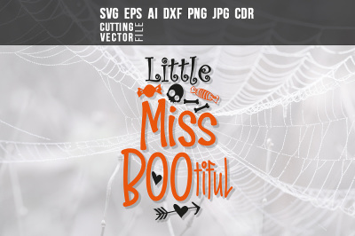 Little Miss BOOtiful - svg, eps, ai, cdr, dxf, png, jpg