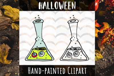 Scary Volumetric flask Halloween Clipart