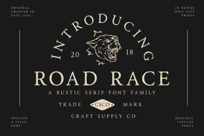 Road Race Font Family + Extras