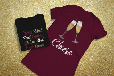 Champagne &amp; Cheers | SVG | PNG | DXF