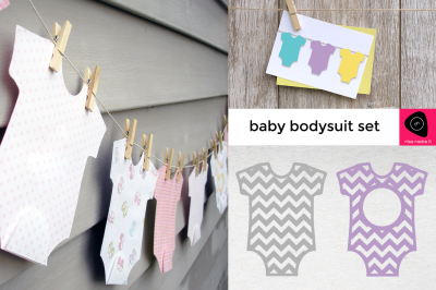 Baby Bodysuit Set | SVG | PNG | DXF
