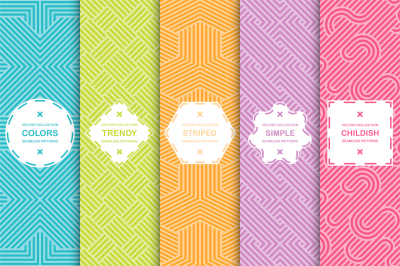 Colorful seamless striped patterns