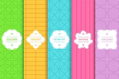 Trendy colorful geometric patterns