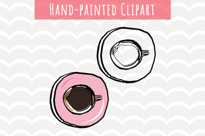 Coffee Break Hand painted clip art