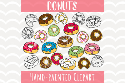 Glazed Donuts Sprinkle Clip Art Set