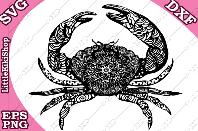 Zentangle Crab Svg, MANDALA CRAB SVG, Zentangle Animal Svg
