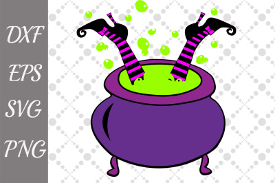 Halloween Sv,WITCH IN CAULDRON, Witch Cauldron Svg,Vector Cut Files