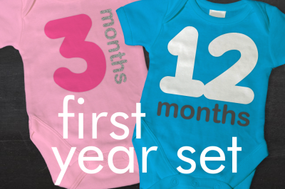Baby&#039;s First Year Months 1-12 | SVG | PNG | DXF
