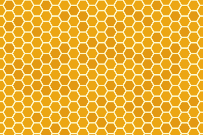 Orange seamless honey combs pattern. Honeycomb texture, hexagonal hone