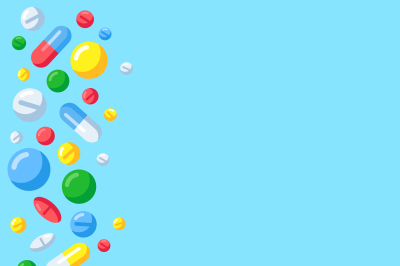 Pharmaceutical pills background. Medicine drugs in capsules. Medical t