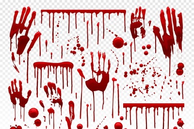 Blood drip. Red paint splash, halloween bloody splatter spots and blee