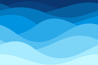 Blue waves pattern. Summer lake wave, water flow abstract vector seaml